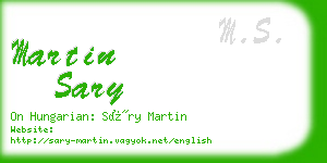 martin sary business card